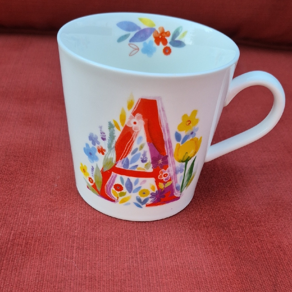 PRESIDENTS CHOICE Floral Monogram Mug with Letter A